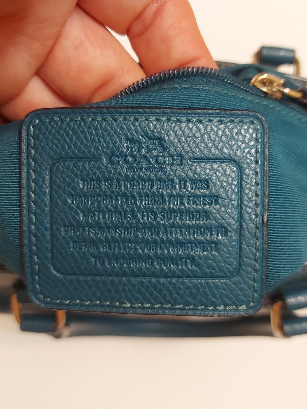 Coach Teal Pebble Leather Satchel - Coach Mini - Picture 8 of 10